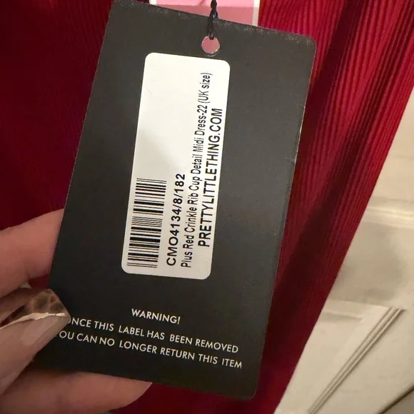 SHAPE RED PLISSE STRAPPY CUP DETAIL MIDAXI DRESS - Picture 4 of 8